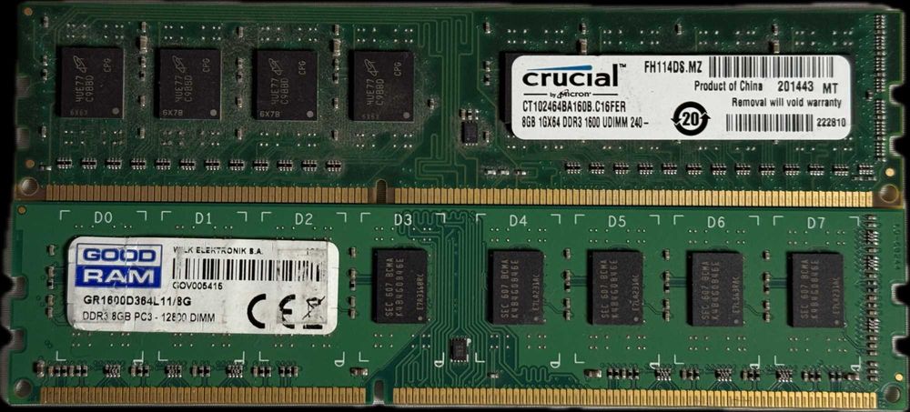 Pamięć RAM DDR3 Crucial GOODRAM 2x8GB 16GB 1600MHz