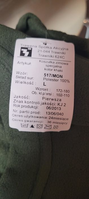 Bielizna zimowa specjalna L