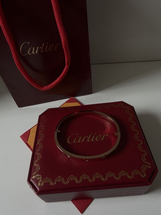 Браслет Cartier Love  17 rose gold з викроткою без упакування!