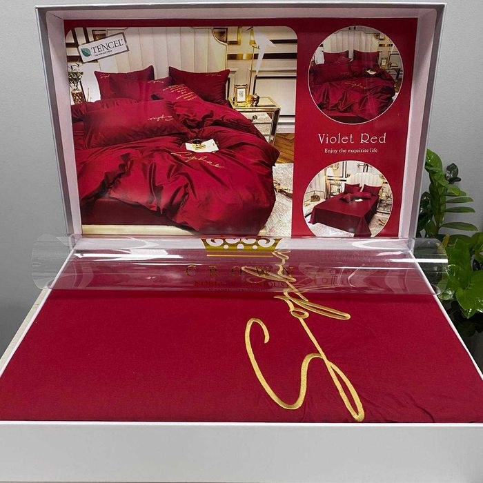 Постельное белье Євро Crown Tencel в КОРОБКЕ