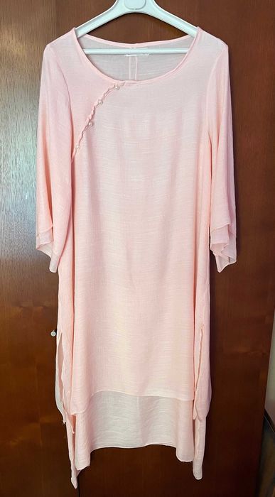 Vestido rosa claro, tamanho 36, muito leve e vaporoso