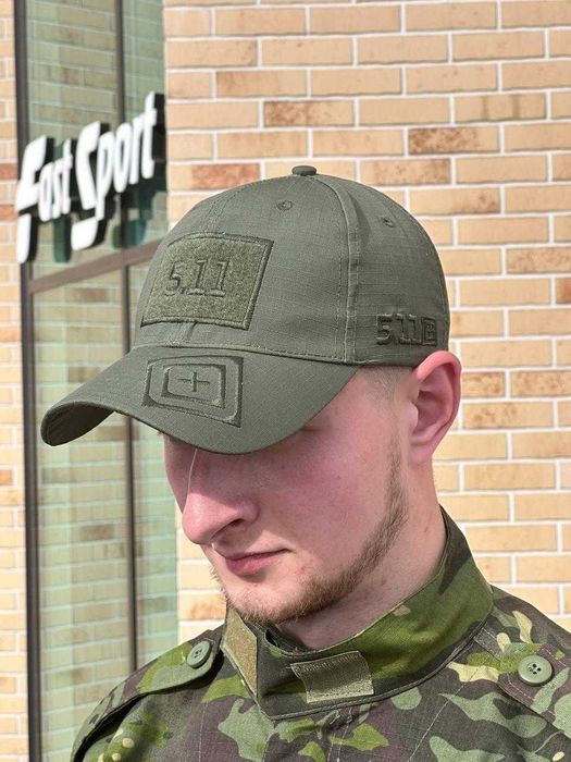 Тактична військова чоловіча легка літня Кепка Бейсболка 5.11 Олива