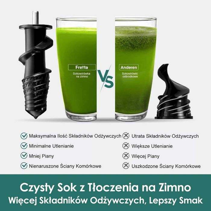 Fretta Sokowirówka - Wyciskarka wolnoobrotowa UŻYWANA