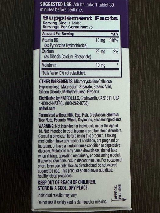 Natrol Melatonina 10mg | Time Release | Dual Action | Na Dobry Sen