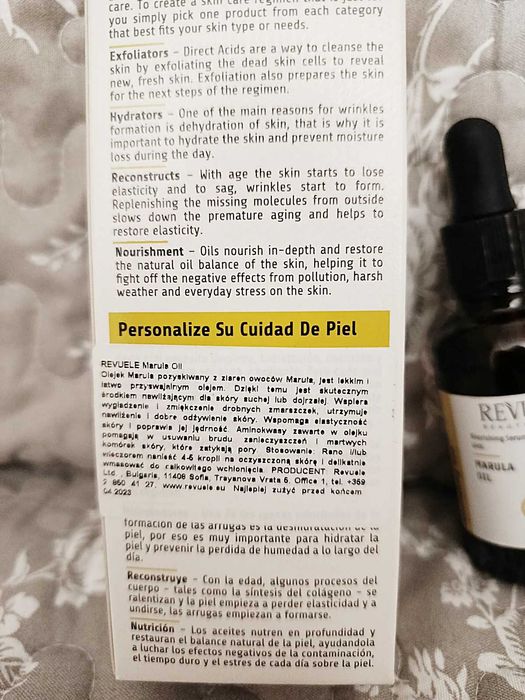NOWE Serum ODŻYWCZE Revuele Olejek Marula do twarzy 30ml