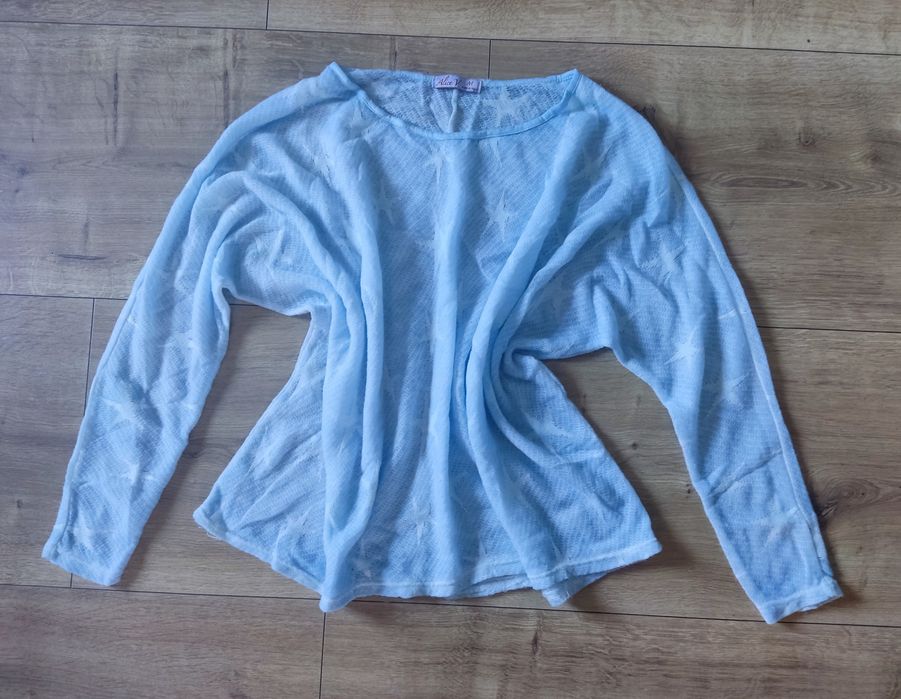 Sweter damski cienki Bluzka z długim rękawem w gwiazdy M 38 oversize L