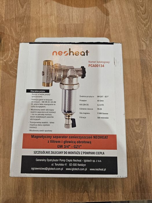 Magnetyczny separator zanieczyszczeń  NEOHEAT z filtrem  i glowica  GW 3/4" -GZ1"