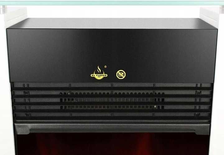 Kominek Elektryczny EL FUEGO TESSIN 0.9-1.8kW LED z pilotem BIAŁY !!