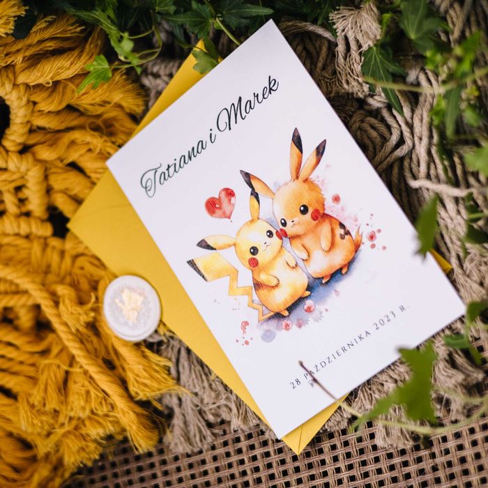 zaproszenia na ślub w stylu POKEMON