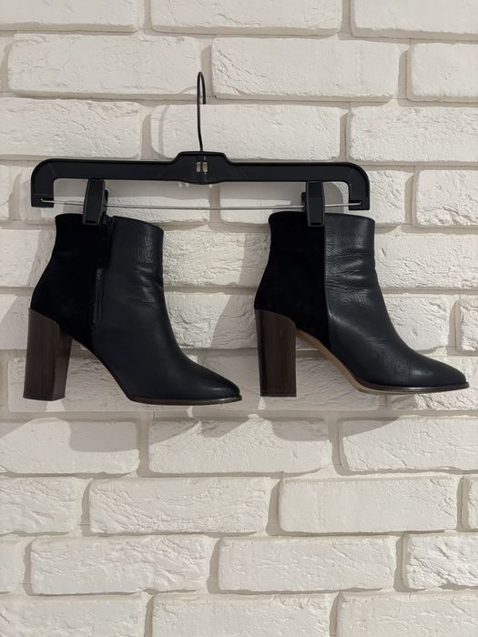 Botki Massimo Dutti skóra naturalna zamsz
