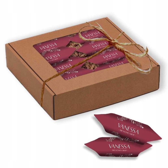 KRÓWKI reklamowe z LOGO w pudełku KRAFT ślub rocznica urodziny MIKOŁAJ