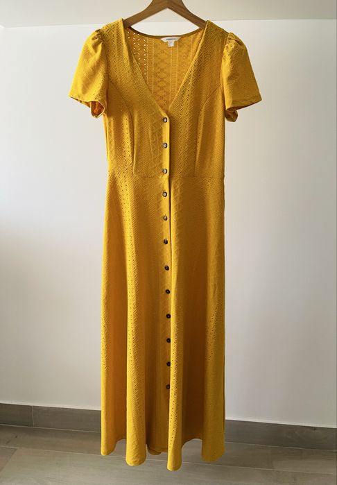 Vestido longo amarelo torrado Springfield