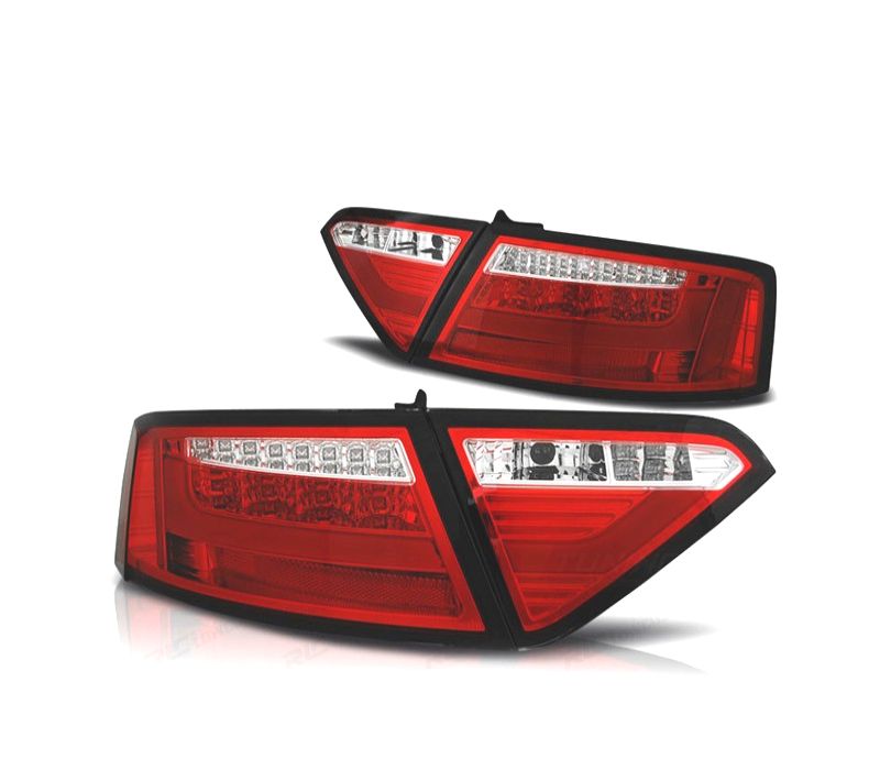 FAROLINS TRASEIROS AUDI A5 07-11 LIGHT BAR VERMELHO CROMADO