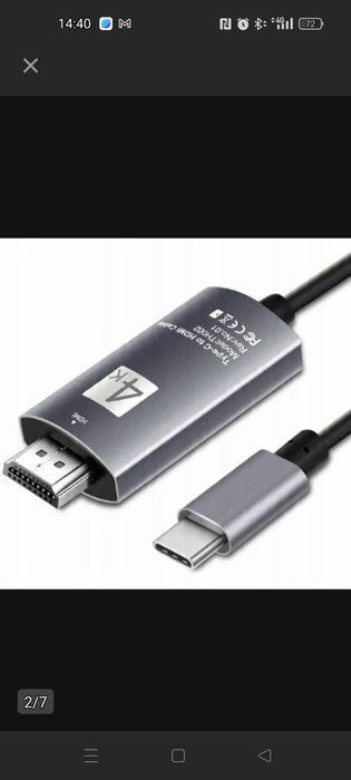 Kabel przewód adapter  przejsciowka USB-C 3.1 TYP C DO HDMI 4K MHL 200