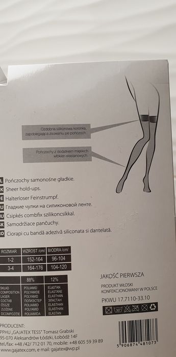 Pończochy samonośne opalone 3/4 20  DEN z koronką