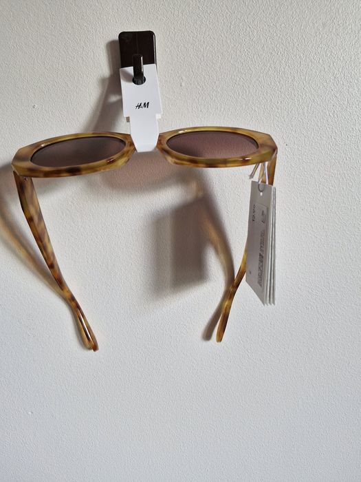 Owalne okulary przeciwsłoneczne H&M szylkretowe retro Y2K (Nowe z metką)