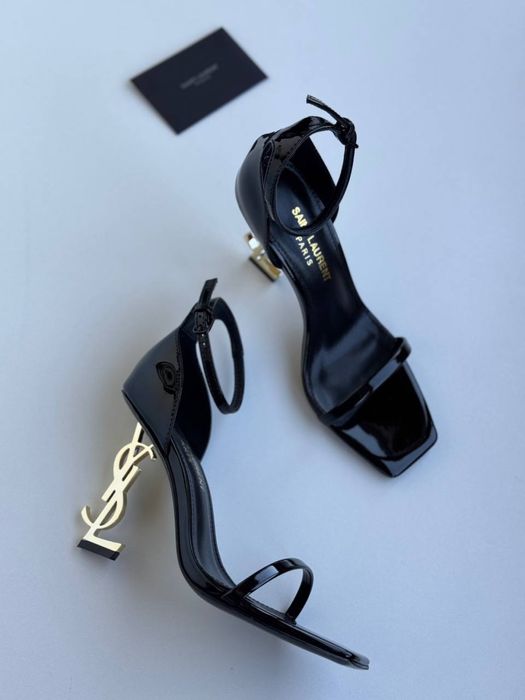 Босоніжки YSL чорний лак топ