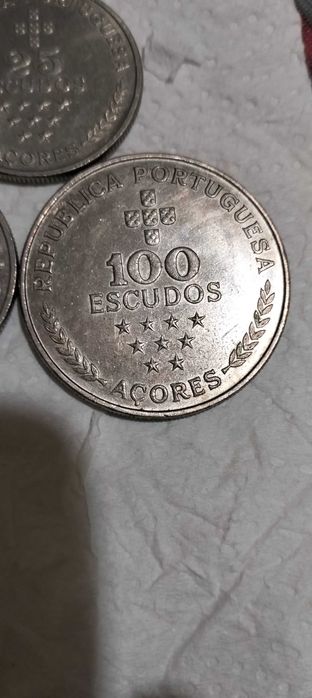 Moedas Acores 100 escudos e 25