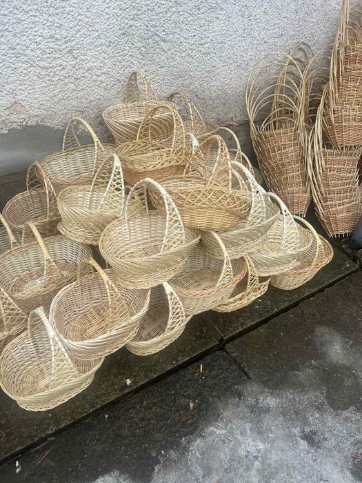 Польські вибілені  великодні кошики білі з Польщі купити гуртом