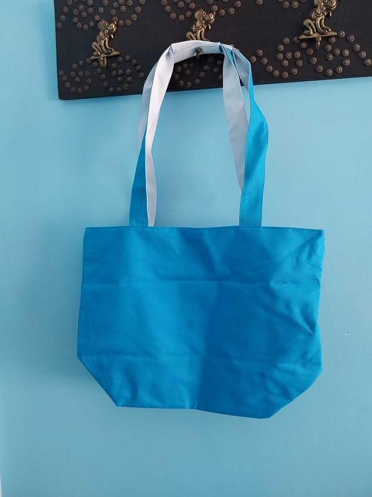 Saco de praia/Bolsa tiracolo azul com cavalo marinho