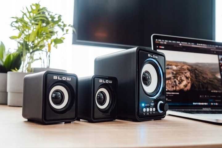 ZESTAW Głośniki Komputerowe SUBWOOFER 2.1 USB SD radio fm aux LED