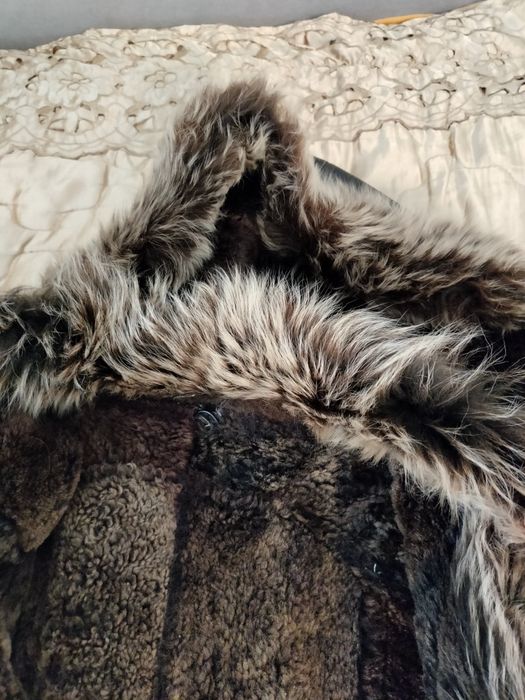 Дублянка кожана на натуральному хутрі.