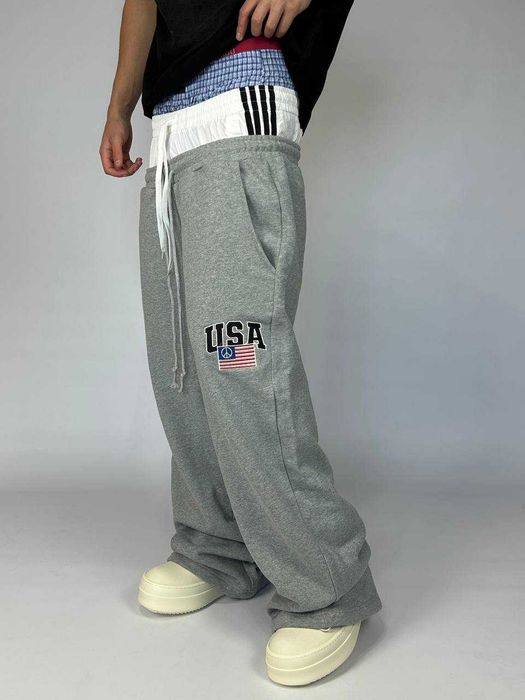 Штани Project GR 3 пояса спортивки sweatpants сірі штаны серые M L S