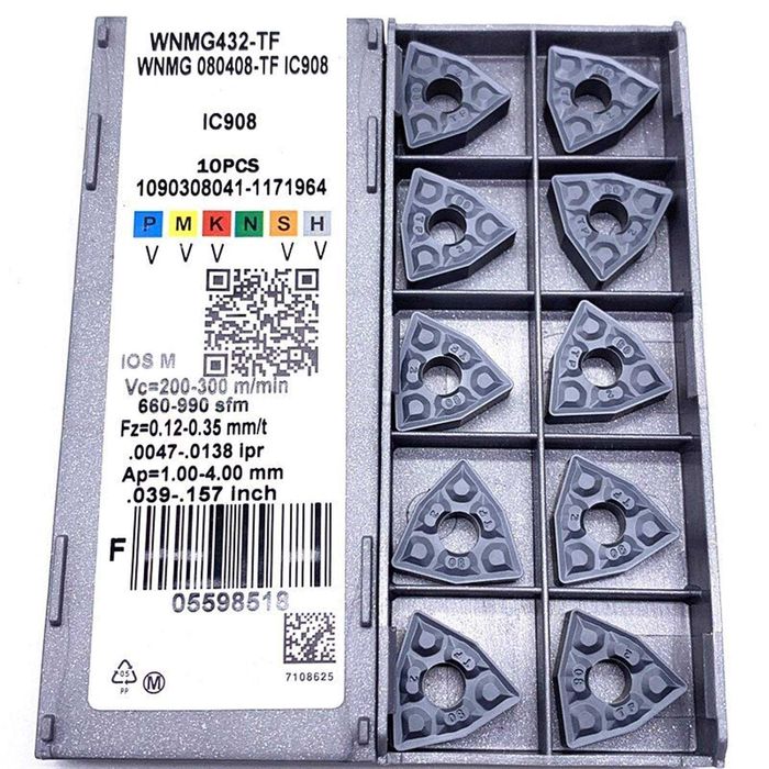 Пластины токарные ISCAR WNMG080408-TF IC907/IC908 Израиль, набор 10 шт