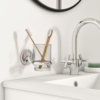 Kubek z uchwytem na szczoteczki do zębów Suite Sensea + wieszaki