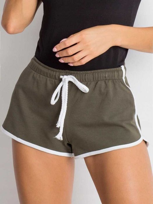 Rue Paris Nowe bawełniane spodenki khaki M