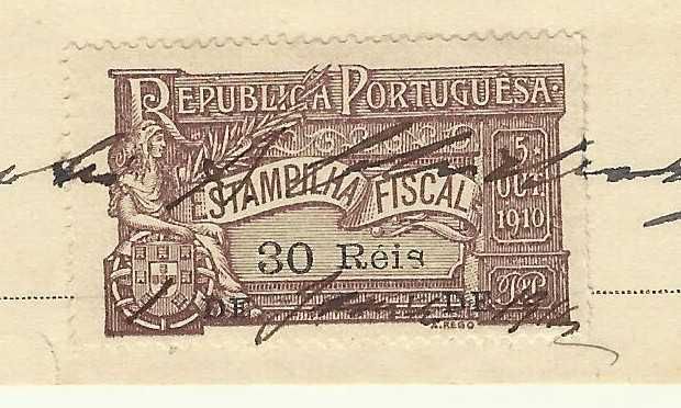 RECIBO antigo 1913 - Monforte - selo fiscal