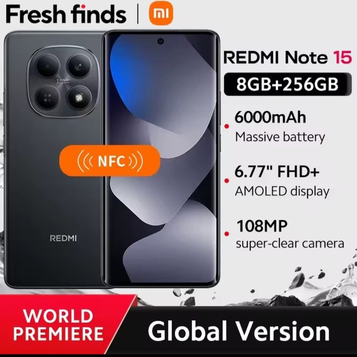 Смартфон Xiaomi REDMI Note 15 (6/128Gb); (8/256Gb) модель 2026