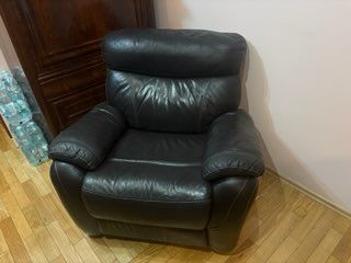 Fotel lub dwa rzkładany z funkcją spania, skórzany, czarny