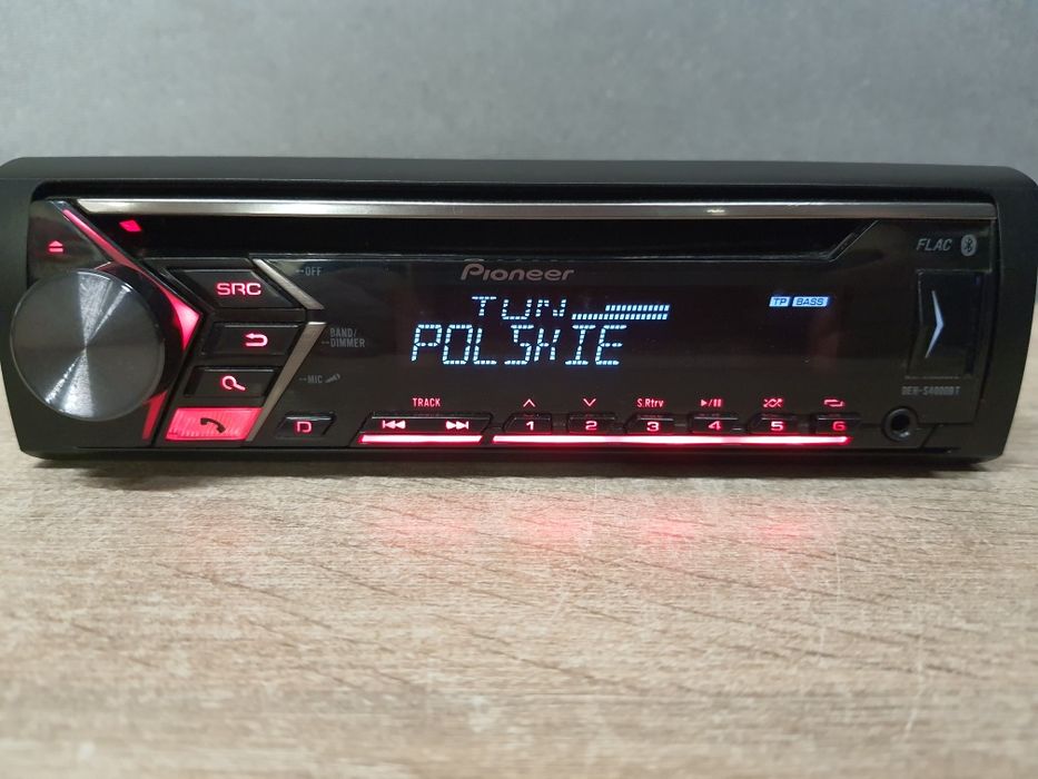Radio samochodowe Pioneer DEH-S4000BT Bluetooth CD z Mp3 USB, Aux Flac, RCA dla wzmacniacz zadbane Komplet
