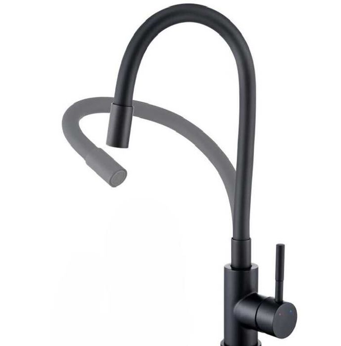 Torneira de cozinha de baixa pressão Auralum preta, flexível
