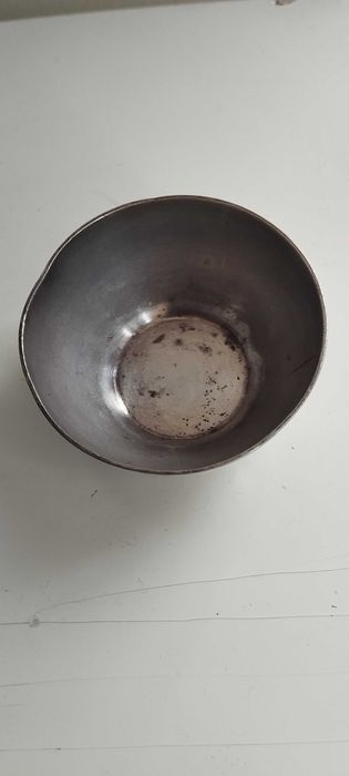 Antiguidades  prata esterlina taça e colher marcadas