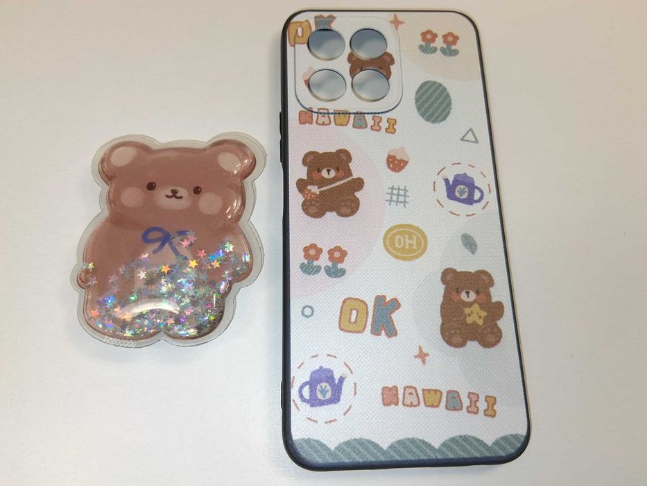 Z280 Etui Case Honor X8 5G Kawaii Miś Z Uchwytem PopSocket Nowe