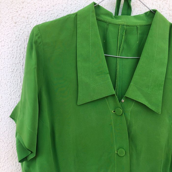 Camisa vintage verde de senhora