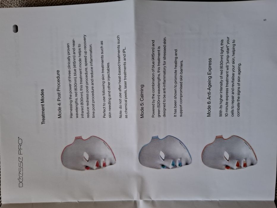 Ledterapia tratamento rosto com terapia de luz LED Déesse Pro