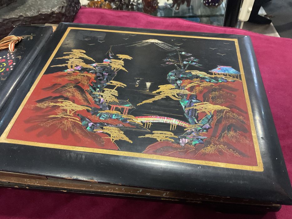 Album japones vintage musical a trabalhar lacquer 34x24x8cm