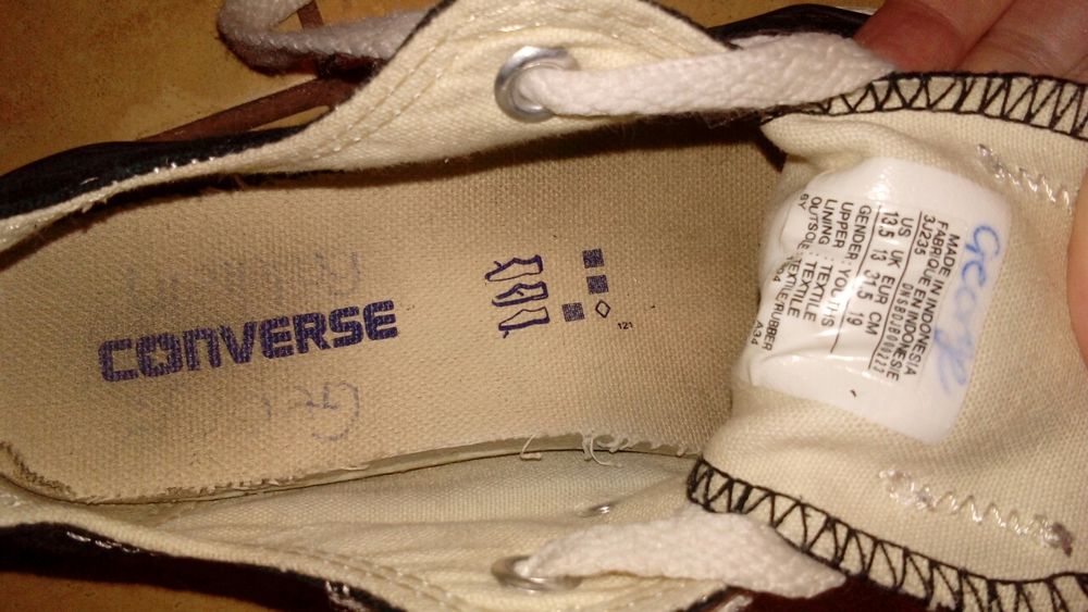 Кеди конверс стелька 19 см,  converse 31 розмір