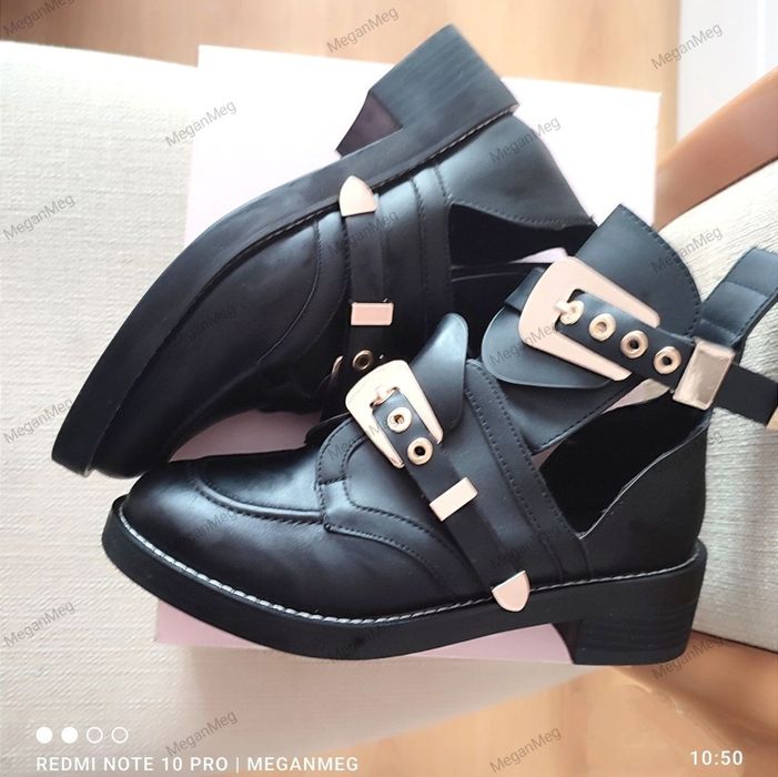 DeeZee botki sztyblety klamry damskie w stylu balenciaga rozmiar 38