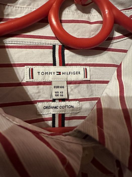 Nowa koszula męska z długim rękawem Tommy Hilfiger rozmiar 44 w prążki