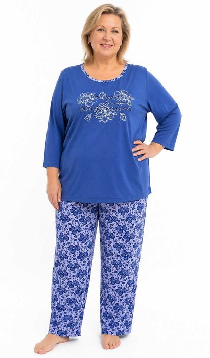 Piżama damska bawełniana dł.rękaw roz. 52 6XL