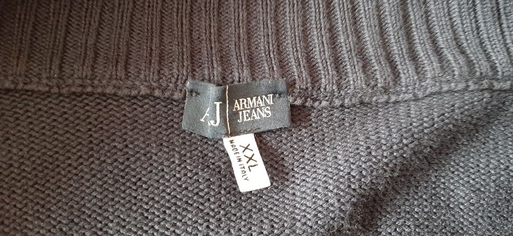 Sweter kardigan męski granatowy logowany XXL Armani Jeans