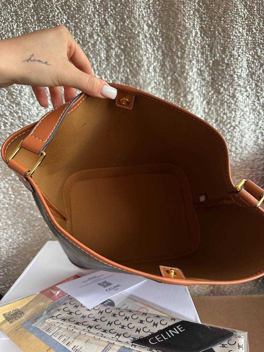 Жіноча велика сумка Celine Small Bucket з натуральної шкіри. НОВИНКА