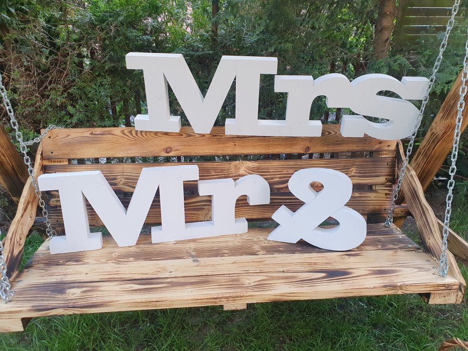 Wielki napis MR & MRS