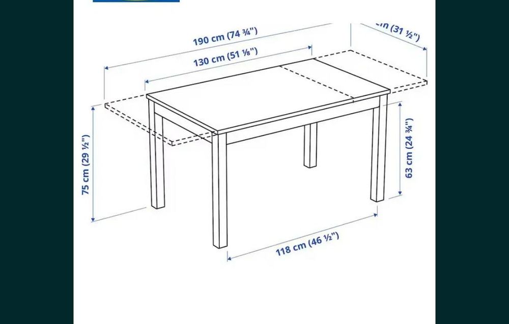 Mesa de jantar extensível preta em madeira