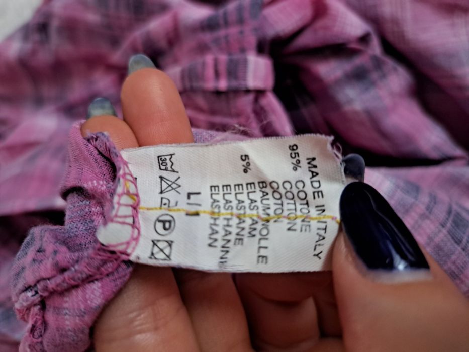 Koszula w kratę różowa