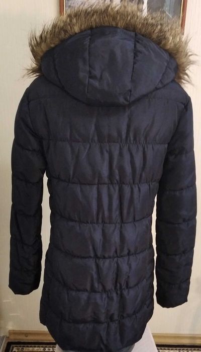 Довга куртка єврозима-демісезон темно-синя, р.8/38, зріст 165